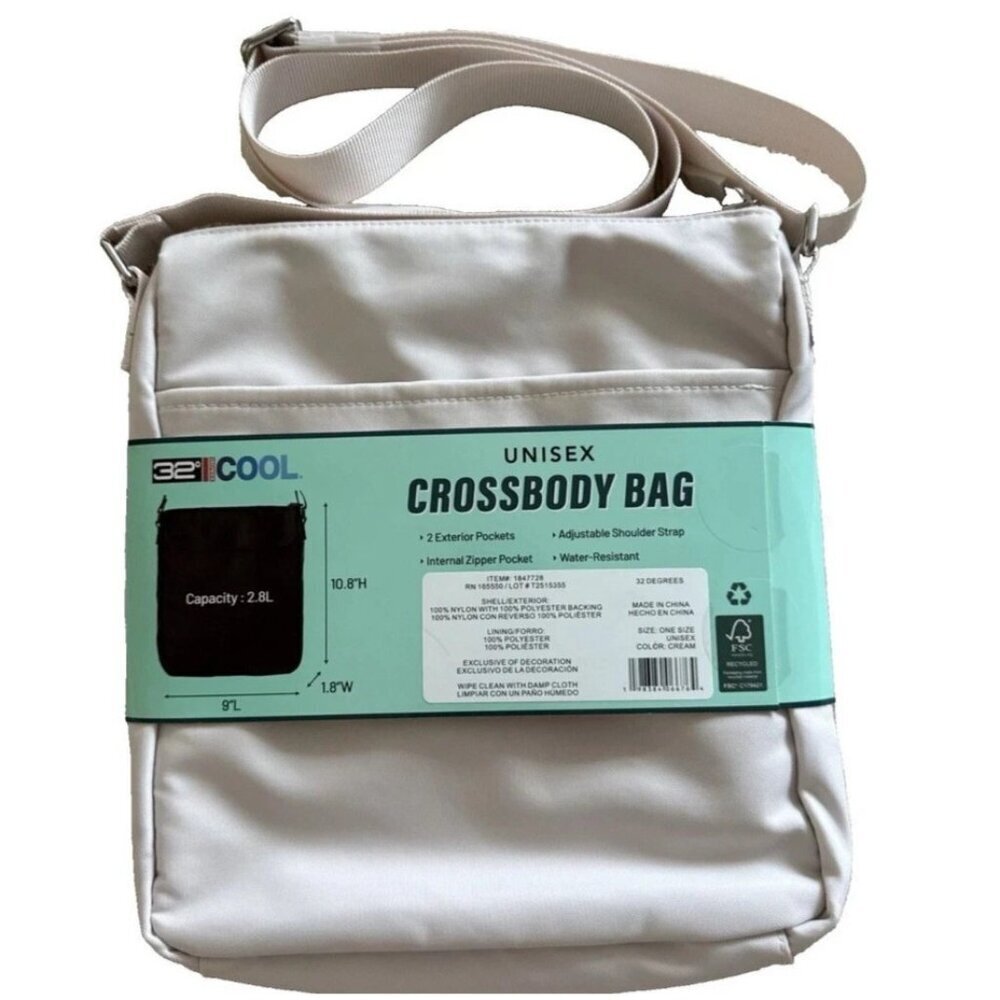 NEW 32 Degrees Cool Unisex Water-Resistant Crossbody Bag With Adjustable Strap - Picture 2 of 7